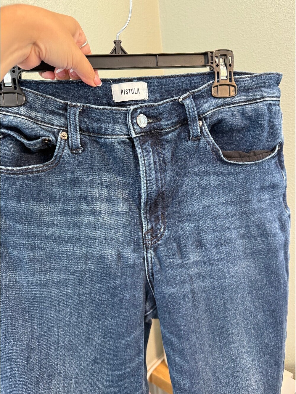 Pistola Straight Leg Dark Blue Wash Denim Jeans - Women's 32 - Picture 5 of 7